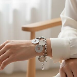 Cookie Lee Silver Circle Bracelet